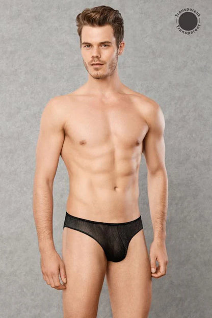 Tanga Negra Transparente Hombre Talla L- Tu Erótica