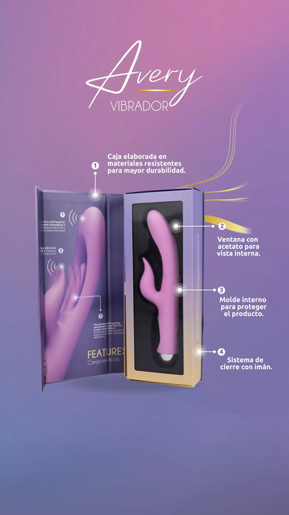 Vibrador de Doble Estimulación Avery: Placer Simultáneo para Punto G y Clítoris