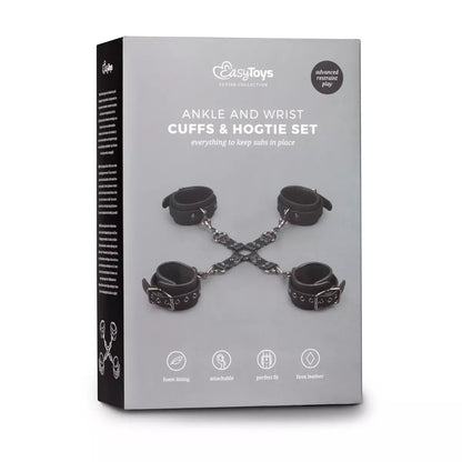 Esposas Cuffs & Hogtie Set Easy Toys Negra-Tu erótica