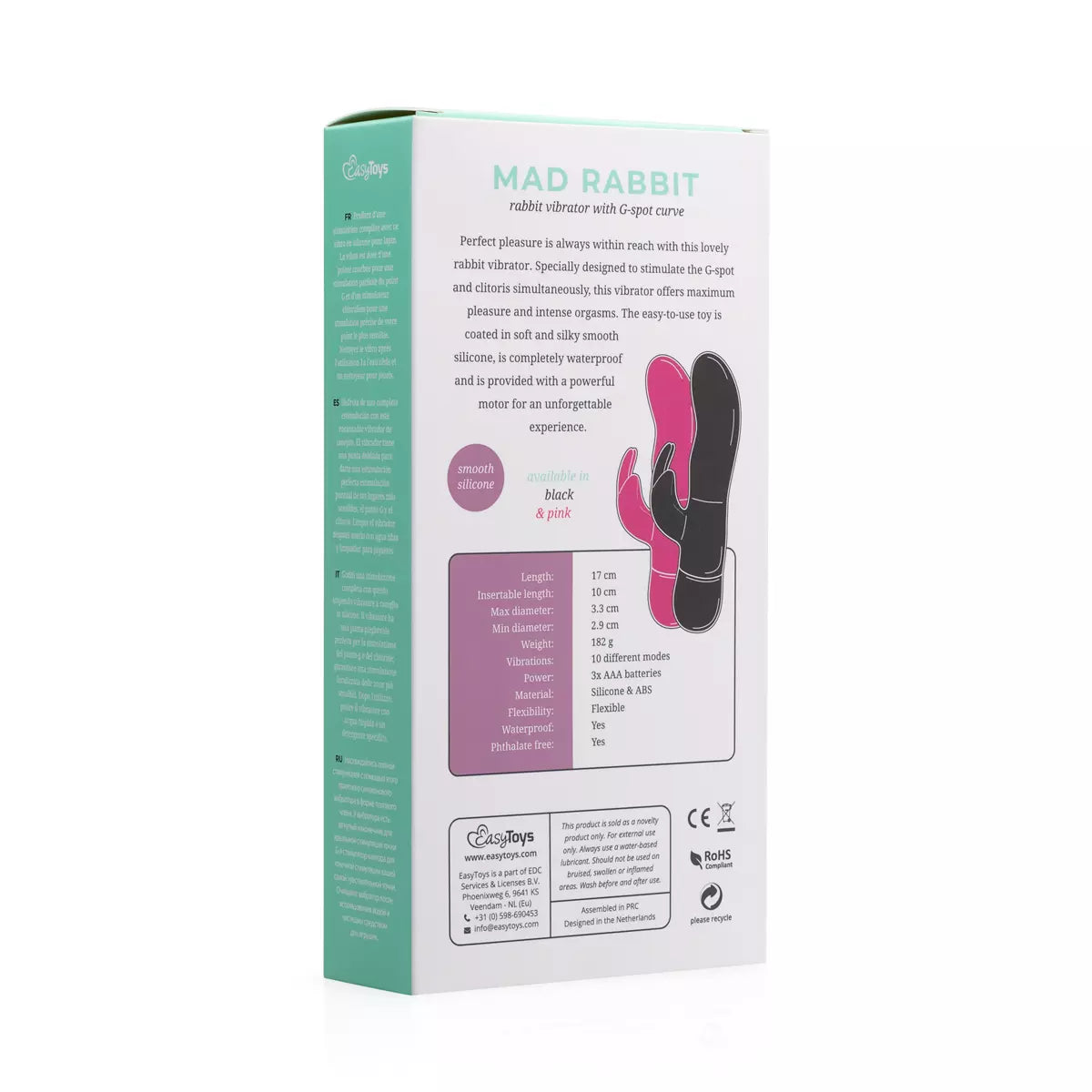 Vibrador Conejo Mad Rabbit: Doble Estimulación | Punto G y Clítoris con 12 Modos Intensos