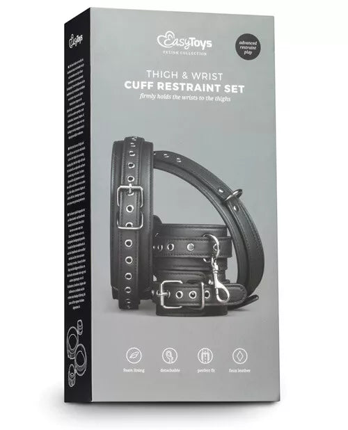 Set Amarre Muslos y Tobillos Bdsm Negro- Tu Erótica