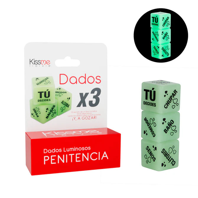 Dados Penitencia Luminosos x 3- Tu Erótica