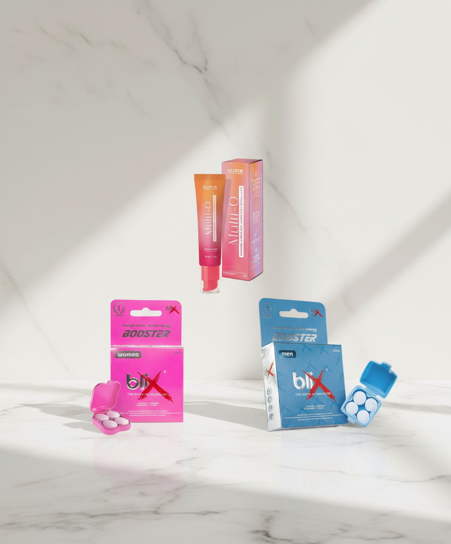 Combo Blix Booster pareja lubricante multiorgasmos, tienda erótica elegante TuErótica Colombia