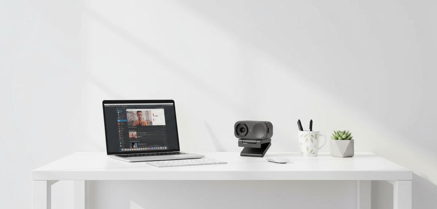 Setup streaming profesional con webcam Lovense 4K, transmisiones en vivo, tienda erótica TuErótica