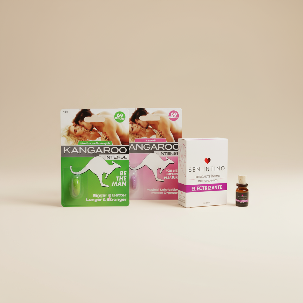 Kit Kangaroo Power lubricante electrizante Sen, boutique sensual TuErótica envío discreto Bogotá