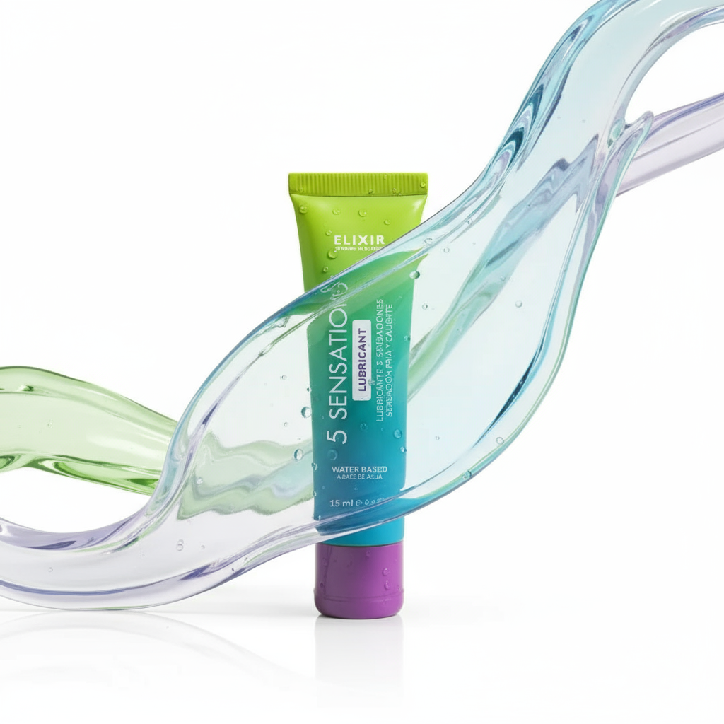Lubricante íntimo Elixir con textura líquida sensorial, tienda erótica premium TuErótica Colombia