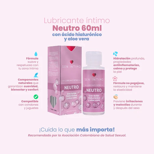 Lubricante Neutro con Ácido Hialurónico y Aloe Vera (60 ml) – Sen Íntimo