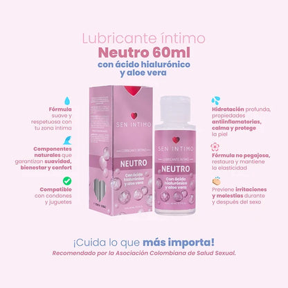 Lubricante Neutro con Ácido Hialurónico y Aloe Vera (60 ml) – Sen Íntimo
